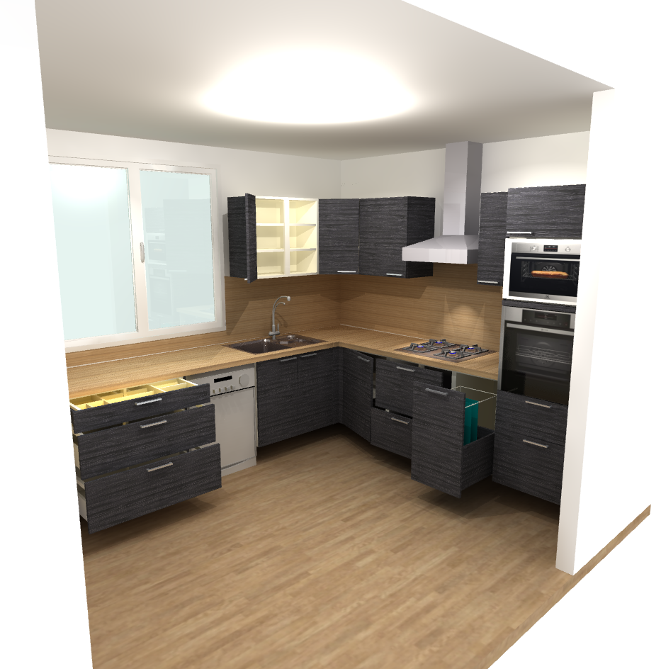 réalisation 3d cuisine pour présentation a notre clientèle 